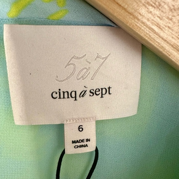 NWT cinq a' sept Floral Ruched High-Low Midi Dress Size 6 - Picture 9 of 9